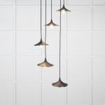 Smooth Brass Flora Cluster Pendant in Soot