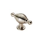 Satin Nickel Reeded Knob with Finial Ears