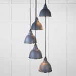 Smooth Nickel Brindley Cluster Pendant in Slate