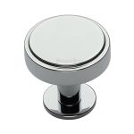 Heritage Brass - Stepped Disc Cabinet Knob with Rose