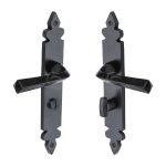 M.Marcus - Black Iron Ironbridge Door Handle on Plate