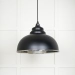 Hammered Nickel Harborne Pendant in Elan Black