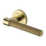 Heritage Brass - Phoenix Knurled Door Handle on Round Rose