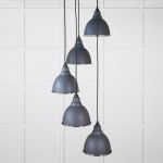 Smooth Nickel Brindley Cluster Pendant in Slate